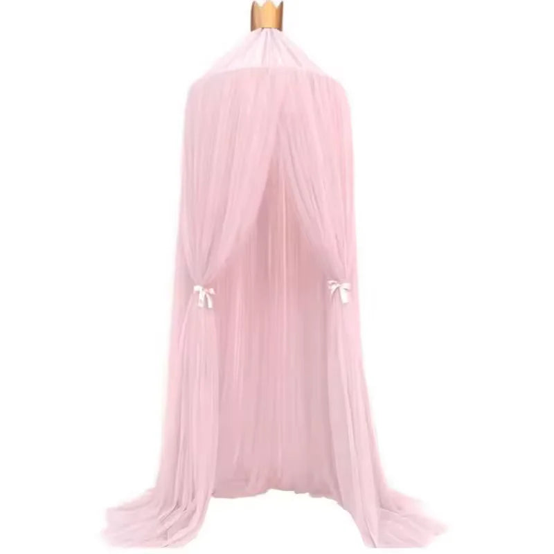 rideau lit bébé étoiles dorées rose blanc moderne translucide chambre enfants