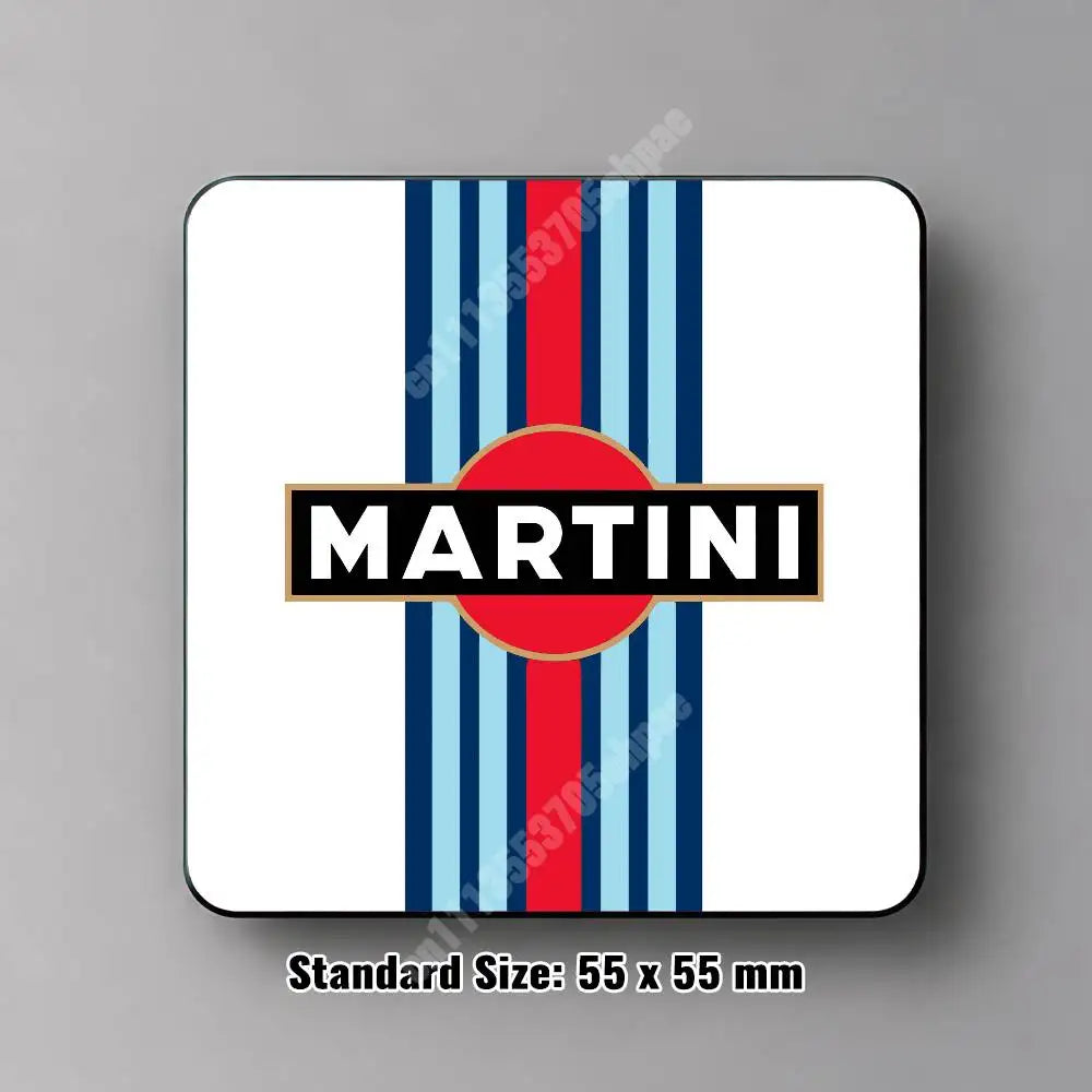 coasters aimants réutilisables rayures racing bleu rouge blanc Williams Martini