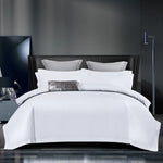 lit chambre coucher literie blanc gris foncé moderne luxueux couverture taies oreiller drap set