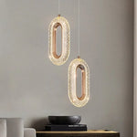 Suspension lumineuse moderne élégante dorée fil cuivre transparent 9cm 12cm 36cm