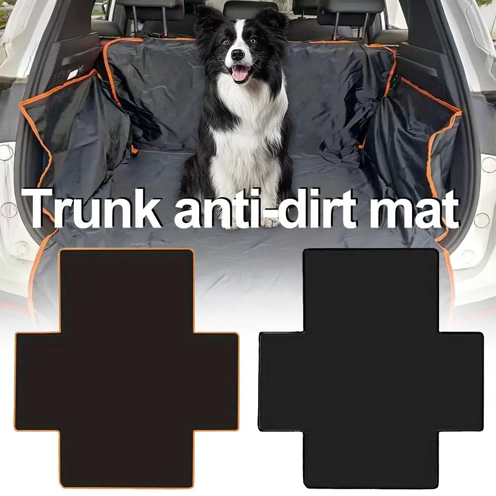 tapis imperméable anti poussière clips pratique noir orange chiens coffre auto supplémentaire résistant