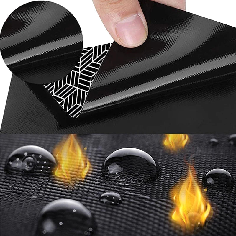 tapis protection silicone antidérapant noir blanc motif géométrique moderne paillasson cuisine table manger(cube interconnectés)