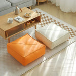 pouf moderne orange gris vert blanc mousse pu polyester coton imperméable amovible lavable