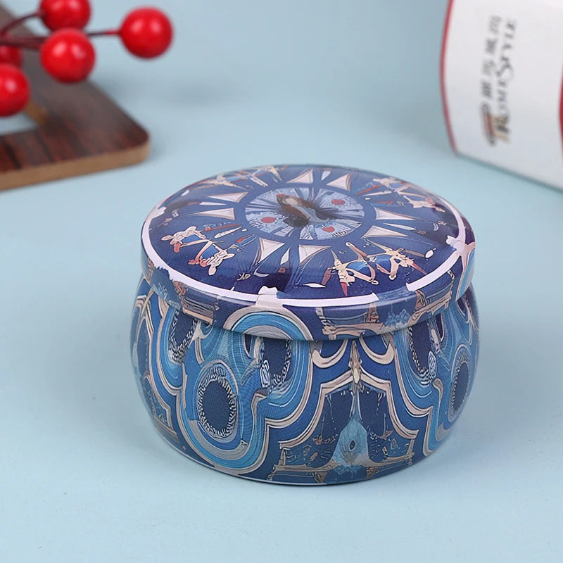 boîte ronde rangement cosmétique décorative motif floral boho chic pot stockage bijoux maquillage