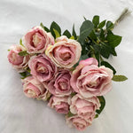 bouquet roses artificielles soies classiques intérieur décoration mariage anniversaire baby shower