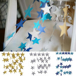 guirlande étoiles papier or argent bleu blanc décoration suspendue mariage chambre enfants
