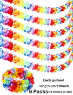 guirlande fleurs artificielles multicolores décoration tropicale hawaïenne anniversaire mariage extérieur maison 3m