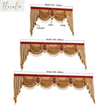 rideau floral classique beige rouge jabot swag opacité large choix dimensions