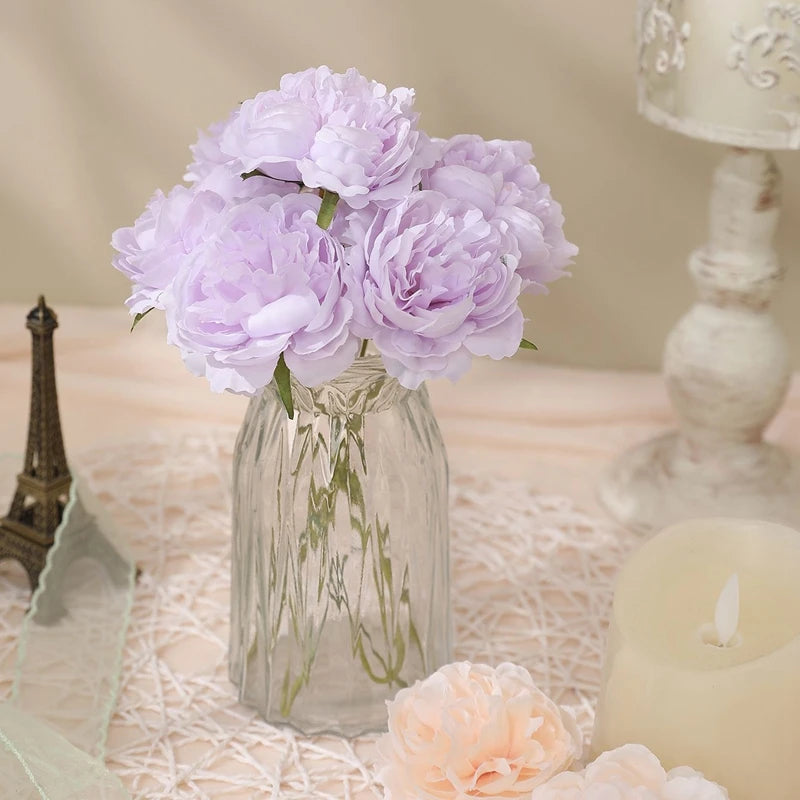 bouquet fleurs artificielles pivoine soie blanc violet romantique décoration mariage anniversaire diyintérieur
