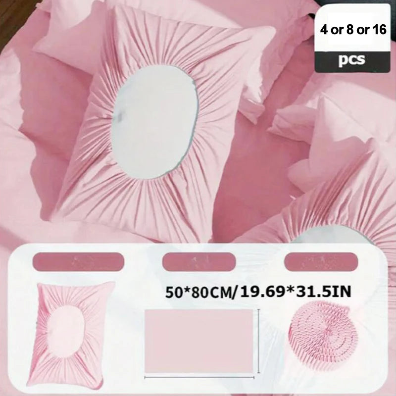 lit moderne couverture rayée verte rose blanche 50x80cm élastique 16 pièces