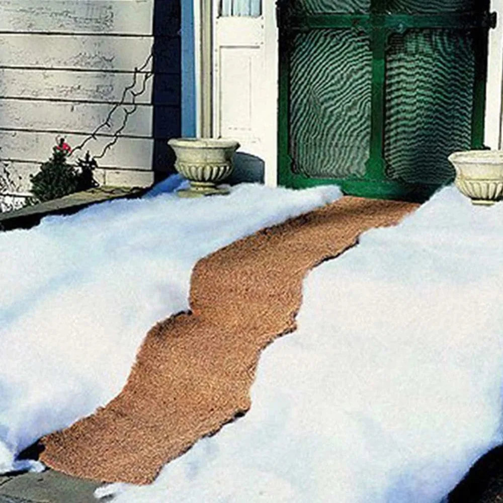 tapis sol marron clair fibre naturelle rustique antidérapant pot fleurs isolation hiver humidité resistant