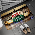 tapis central perk friends blanc vert noir moderne logo bienvenue salon chambre bain