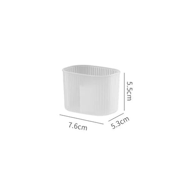 organiseur rangement blanc moderne crèmes brosses flacons cosmétiques minimaliste