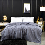 Housse de couette en soie naturelle violette pour lit 140x200