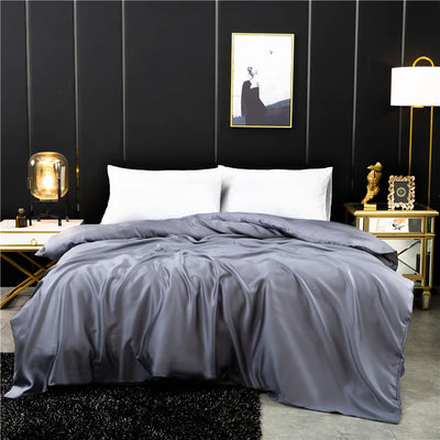 Housse de couette en soie naturelle violette pour lit 140x200