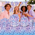assiettes papier violet serviettes napkins gobelets plastique party purple hunter decorations anniversaire festifs moderne