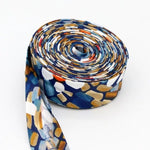 ruban coton motif floral rouge vert bleu blanc couture artisanale décoration textile