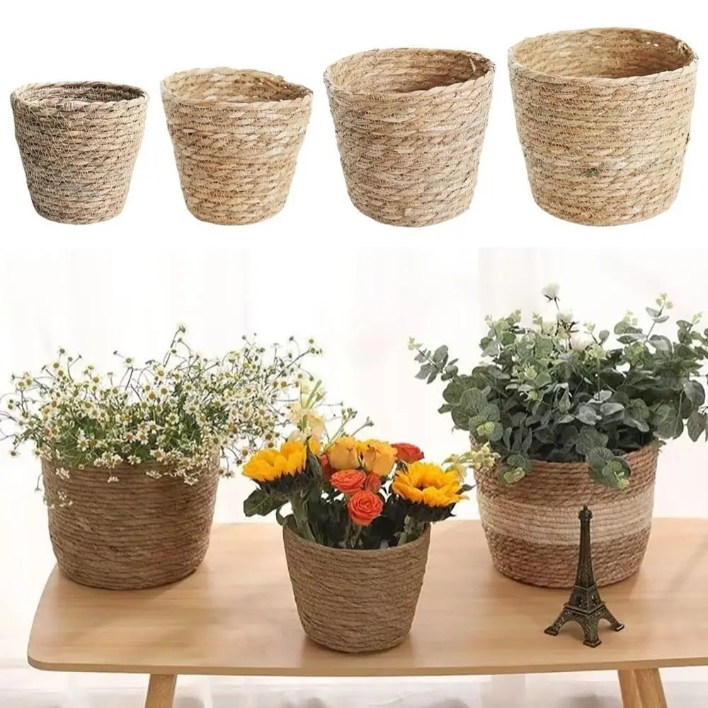 paniers tissés main fibre naturelle rustique artisanal mini small medium large