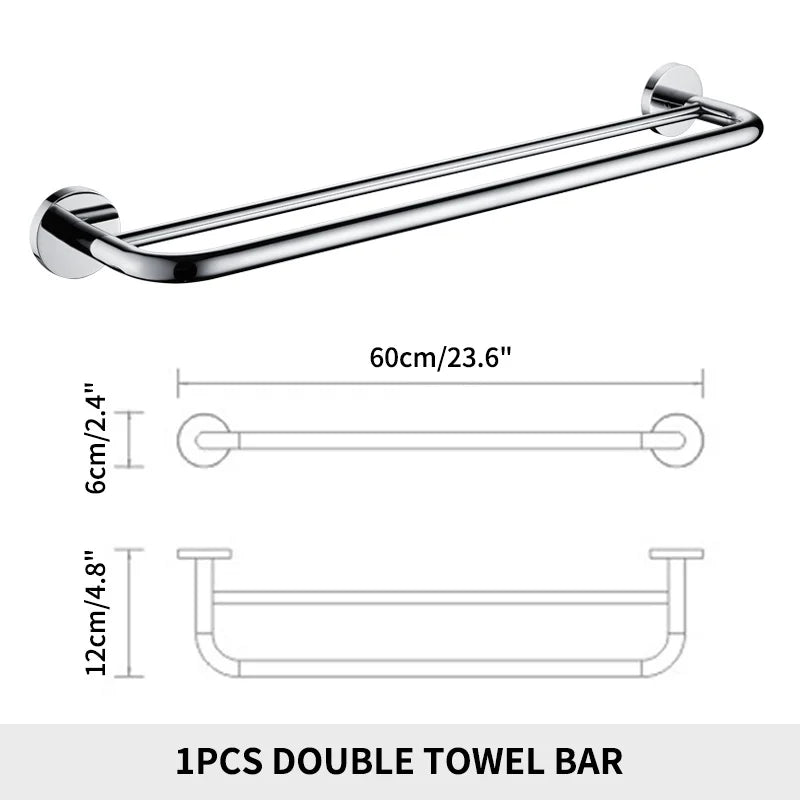 porte serviettes mural double acier inoxydable noir argenté doré moderne électroplaqué fixations serviettes