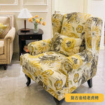 fauteuil classique bleu damassé coussin tissu composite bois sponge chambre salon minimaliste moderne