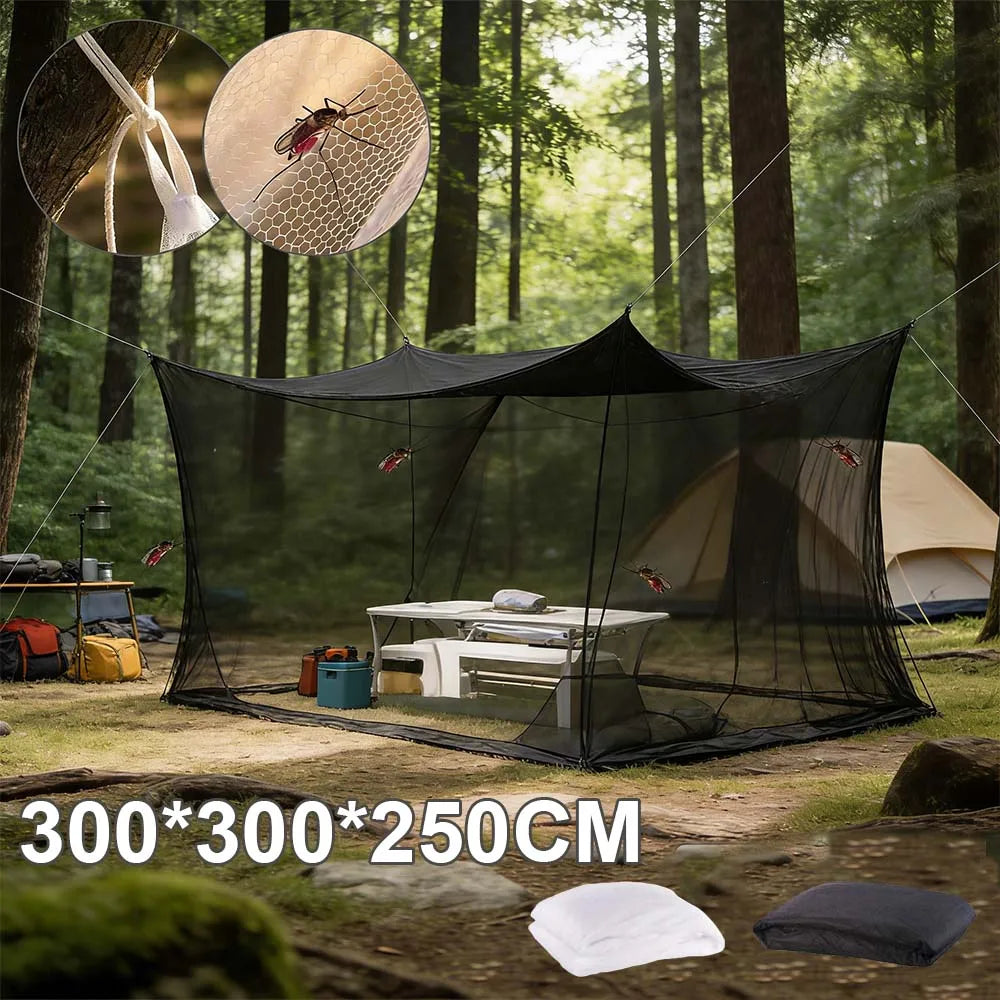 filet anti moustiques noir maille fine opacité simple corde rangement grande tailleextérieur camping voyage