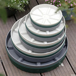 plateau protection racine bonsaï gris blanc vert rayures radiales moderne