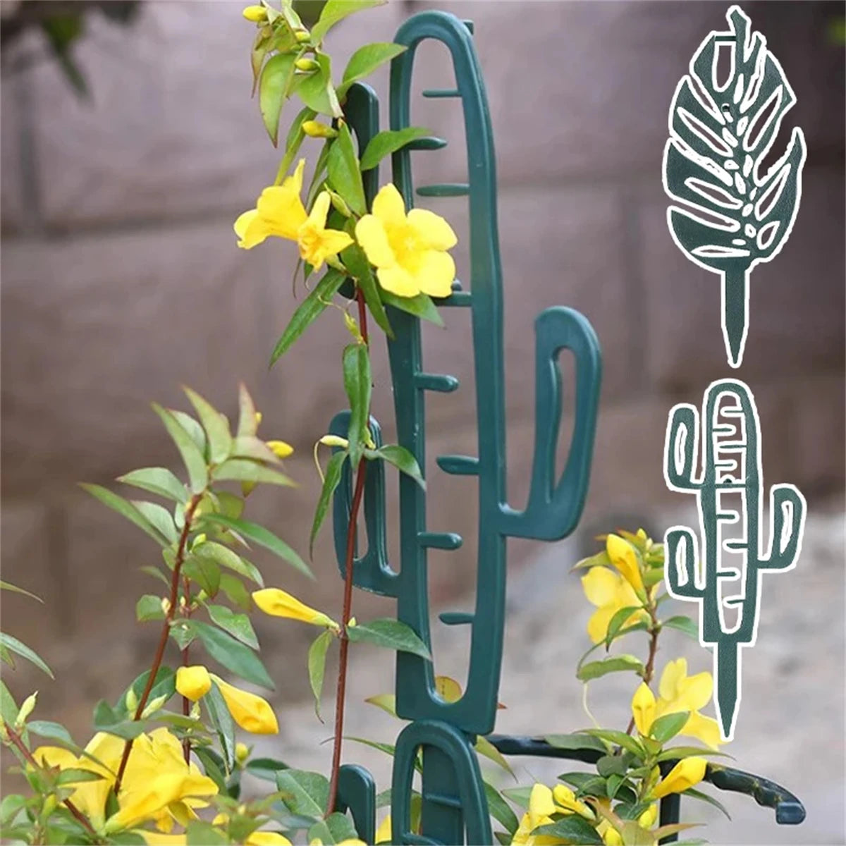 support plante feuilles stylisées moderne vert adhésif balcon jardin pot fleur fixe croissance optimale