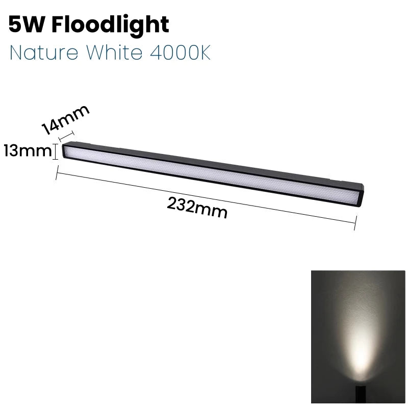 projecteur led noir moderne aimanté rail 12v 2w 2000lm industrial