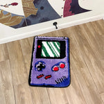tapis géométrique rétro console jeux violet noir blanc vert rouge bleu imperméable antidérapantversibleextérieur