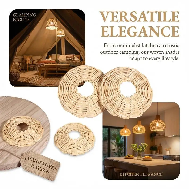 lampe suspendue tressée rotin naturelle rustique boho chic tringle opacité intérieur decoration