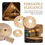 lampe suspendue tressée rotin naturelle rustique boho chic tringle opacité intérieur decoration