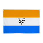 drapeau bannière historique orange blanc bleu rayures laiton décoration murale moderne polyester super tex