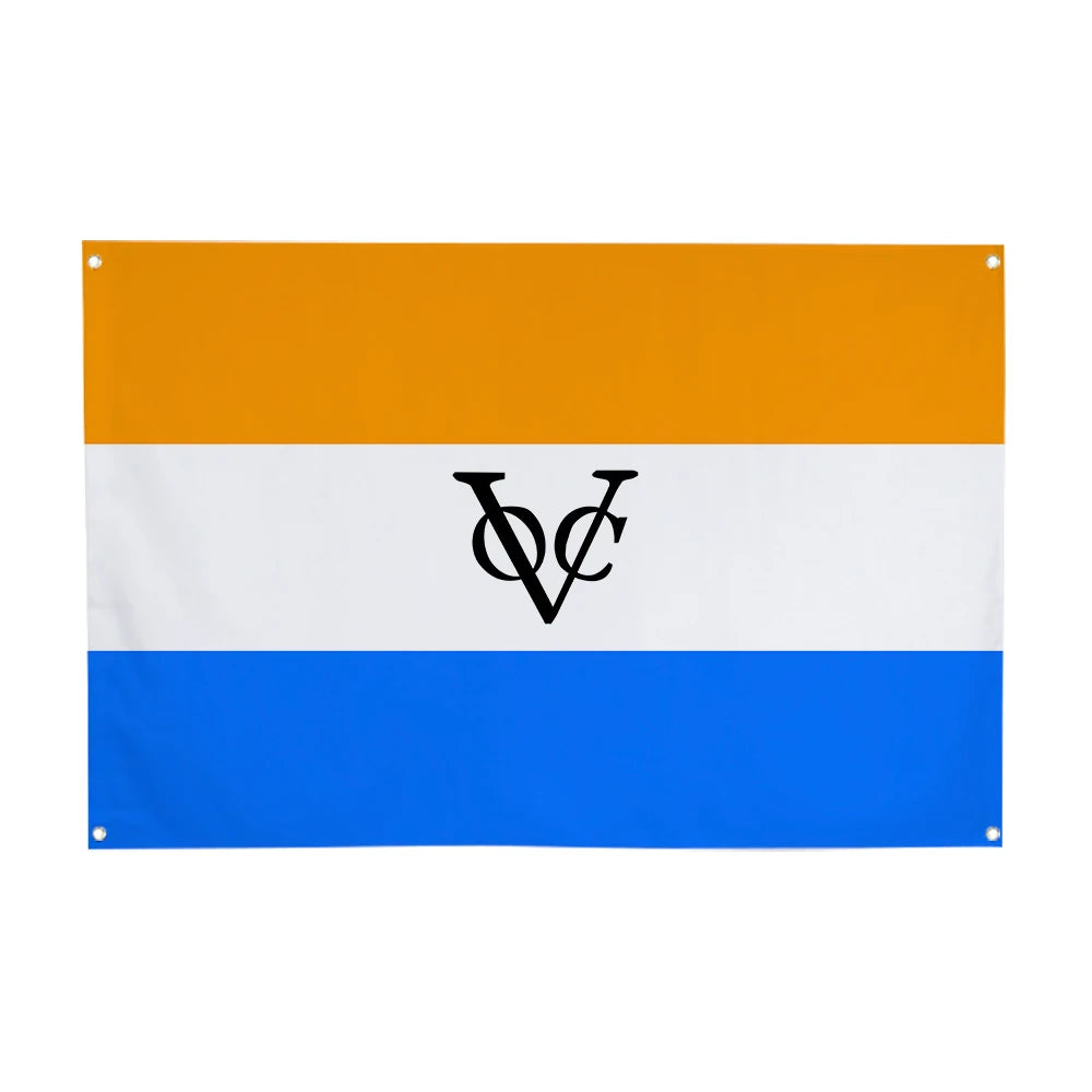 drapeau bannière historique orange blanc bleu rayures laiton décoration murale moderne polyester super tex