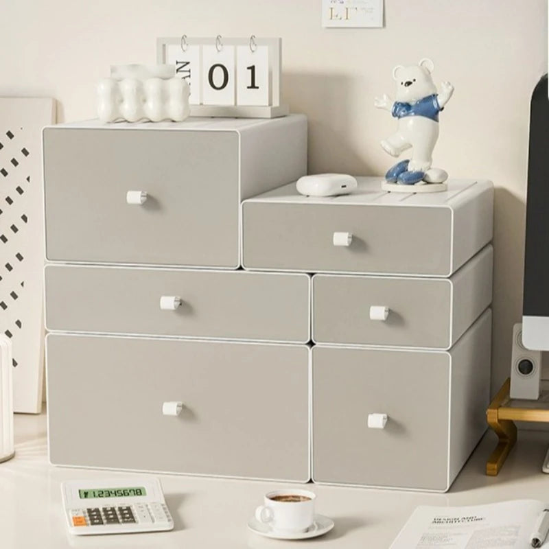 boîtes rangement plastique gris moderne empilables poignées tiroirs articles divers rectangle