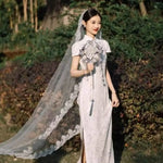 voile mariée blanc dentelle polyester classique translucide 1.5m 2.5 3m