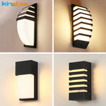 applique murale moderne led noir blanc rayures horizontales ip65 e27 12w 249lm 265v