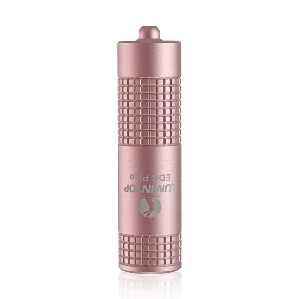 lampe torche rose doré rechargeable texture grille moderne résistante chocs pointeur laser camping