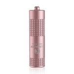 lampe torche rose doré rechargeable texture grille moderne résistante chocs pointeur laser camping