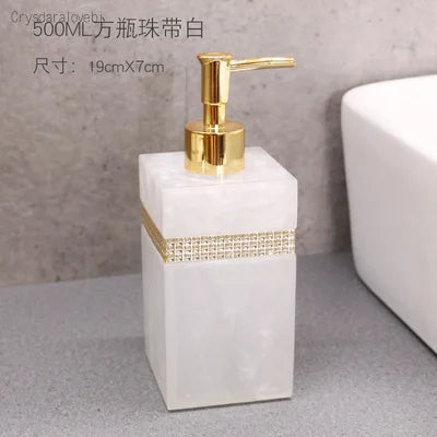 distributeur savon huiles essentielles moderne élégant blanc noir marbré set accessoires