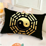 housse coussin yin yang symbole chinois noir minimaliste 100 polyester double face 30x30cm 40x40cm