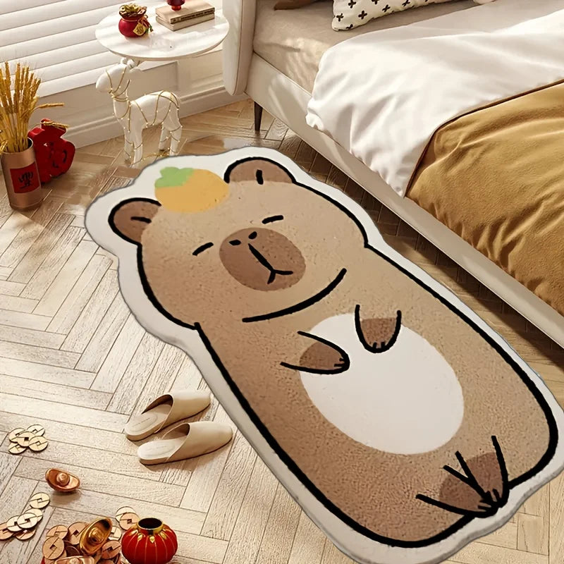 tapis polyester antidérapant ours chat moderne doux moelleux plage pique nique cuisine chambre