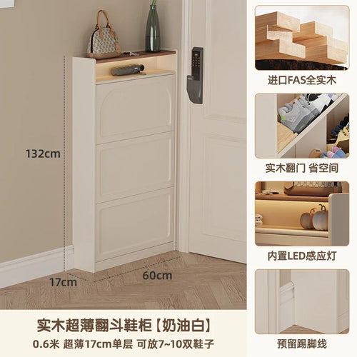 meuble chaussures moderne compartiments étagère beige clair panneaux mdf rangement minimaliste entrée