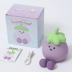 lampe nuit enfant rechargeable usb led souriante dessin animé rose clair joues rouges feuilles