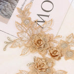 applique textile brodé fleurs doré clair broderie fine adult femelle polyester