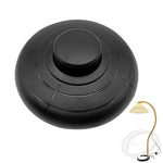 interrupteur pédalier noir moderne lampe pied surface texturée minimaliste visserie ressort métallique