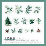 autocollants arbres branches feuilles fleurs scrapbooking étiquettes journal papeterie tasse planificateur transparents naturels