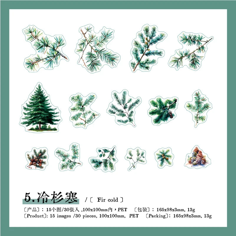autocollants arbres branches feuilles fleurs scrapbooking étiquettes journal papeterie tasse planificateur transparents naturels