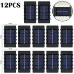 lampe murale solaire 10 led moderne panneau solaire extérieur jardin noir bleu minimaliste