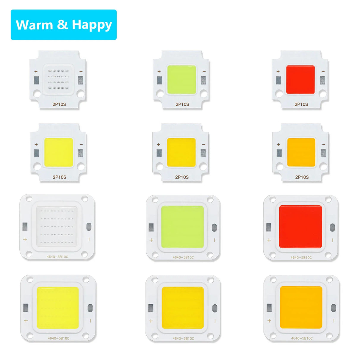 puce led cob haute puissance plaque métallique projecteur spot blanc chaud rouge vert