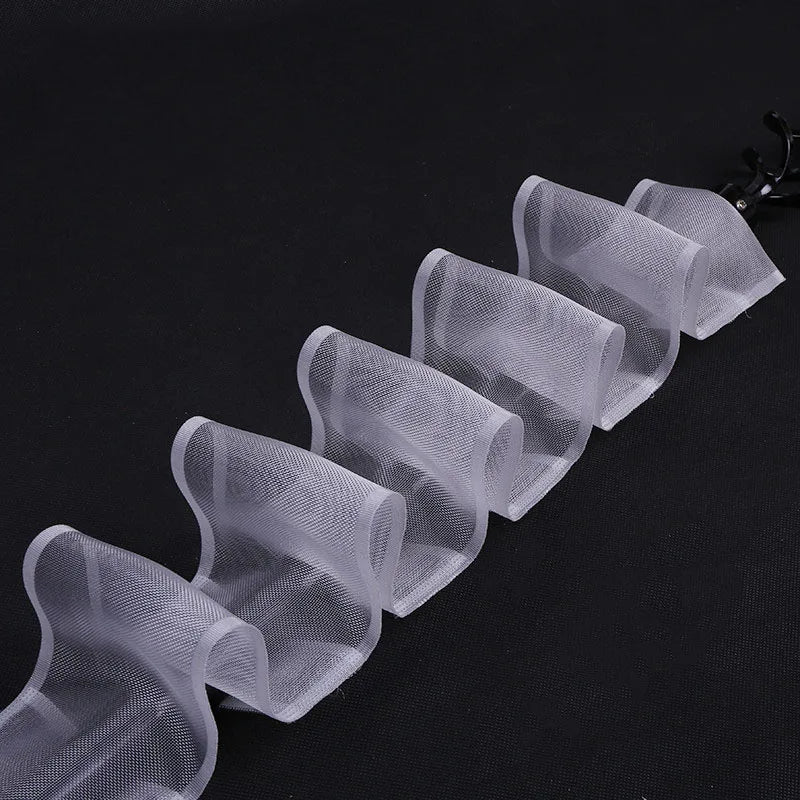 ruban rideau nylon blanc moderne 10m 20m maille fine opacité seule bande tissu